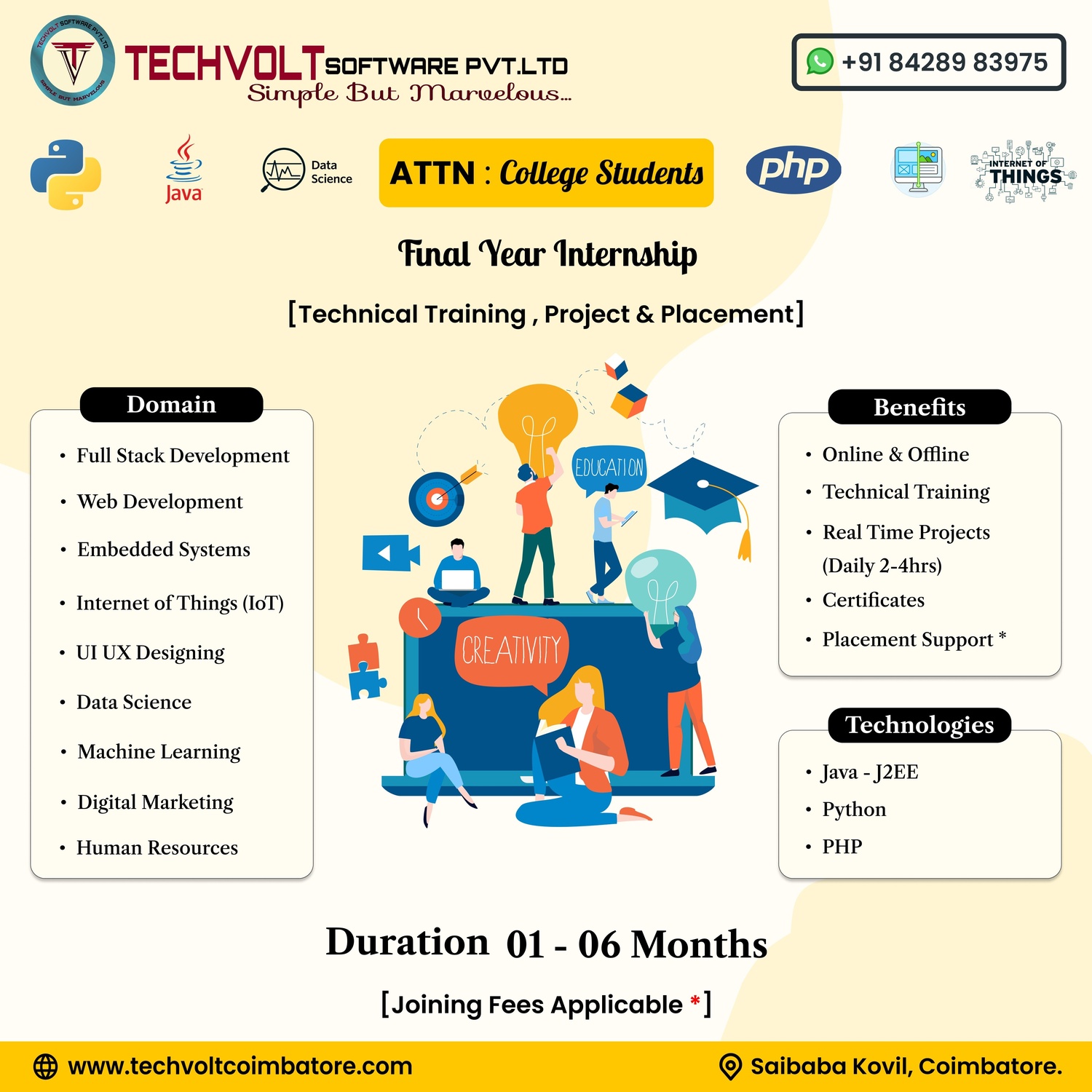 Full Stack & ML-Data Science | Winter Internship | Techvolt Freshers
