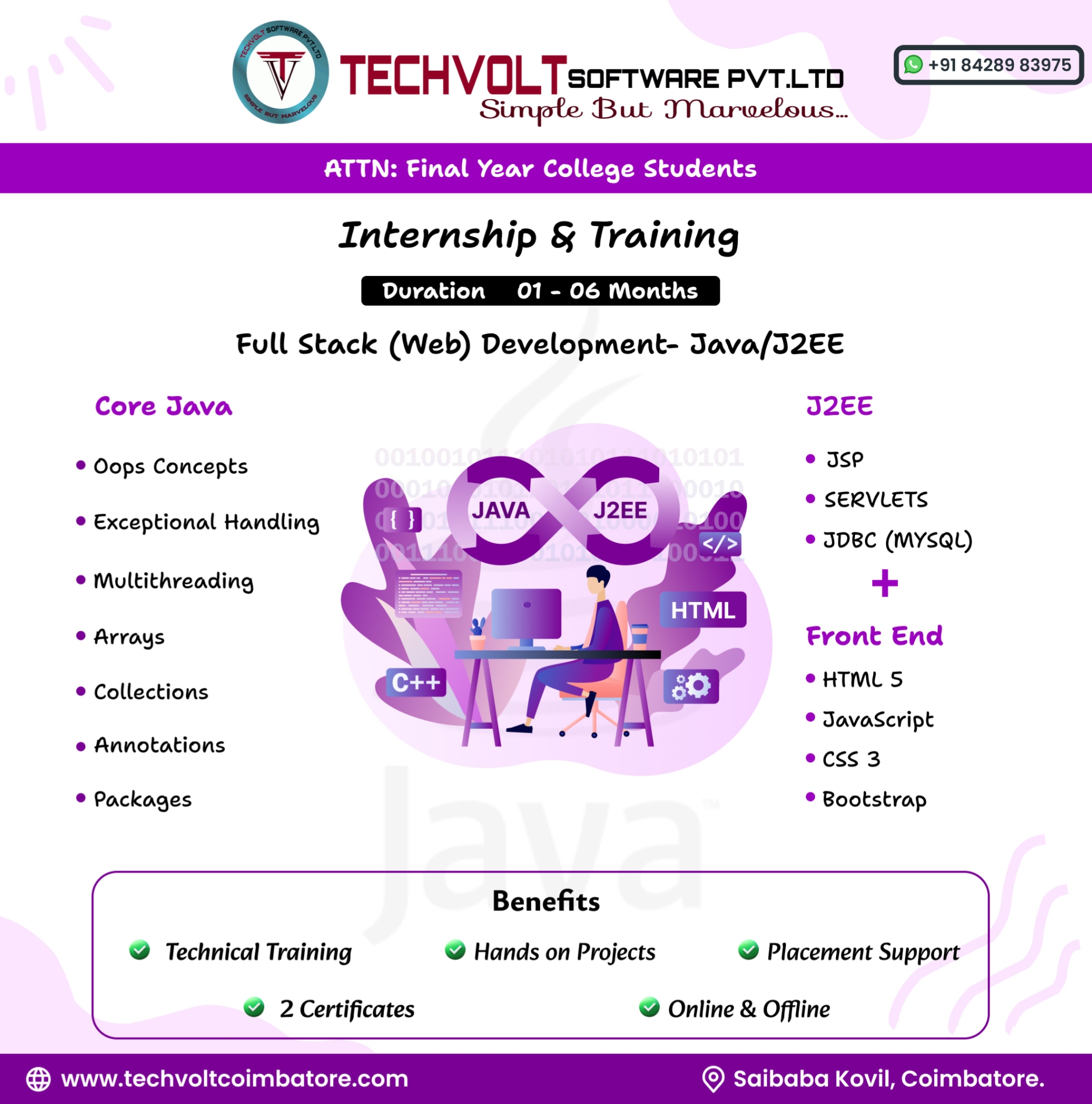 College Students-Techvolt Placement | Data Science & AI Machine Learning | Training | Tamil Nadu